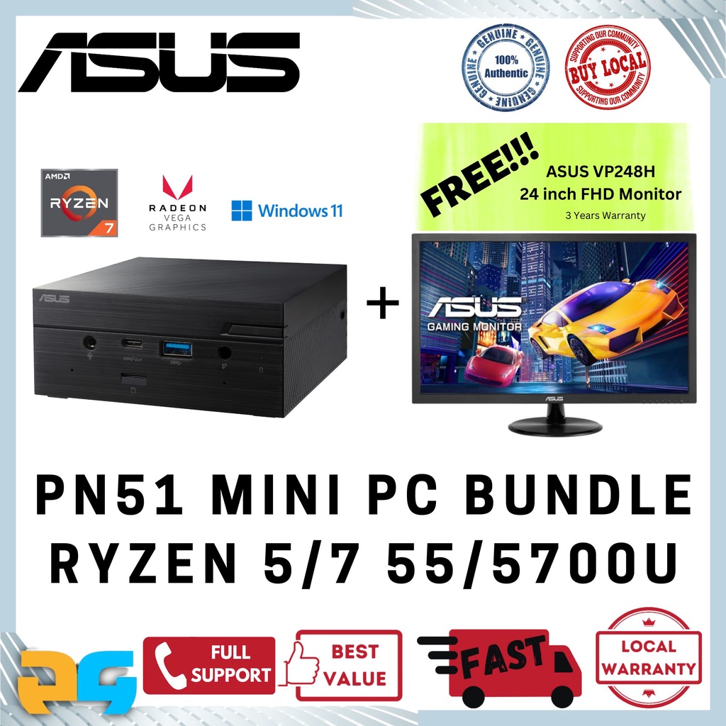 ASUS PN51 Mini PC AMD Ryzen 5 5500U & Ryzen 7 5700U Full Build Office
