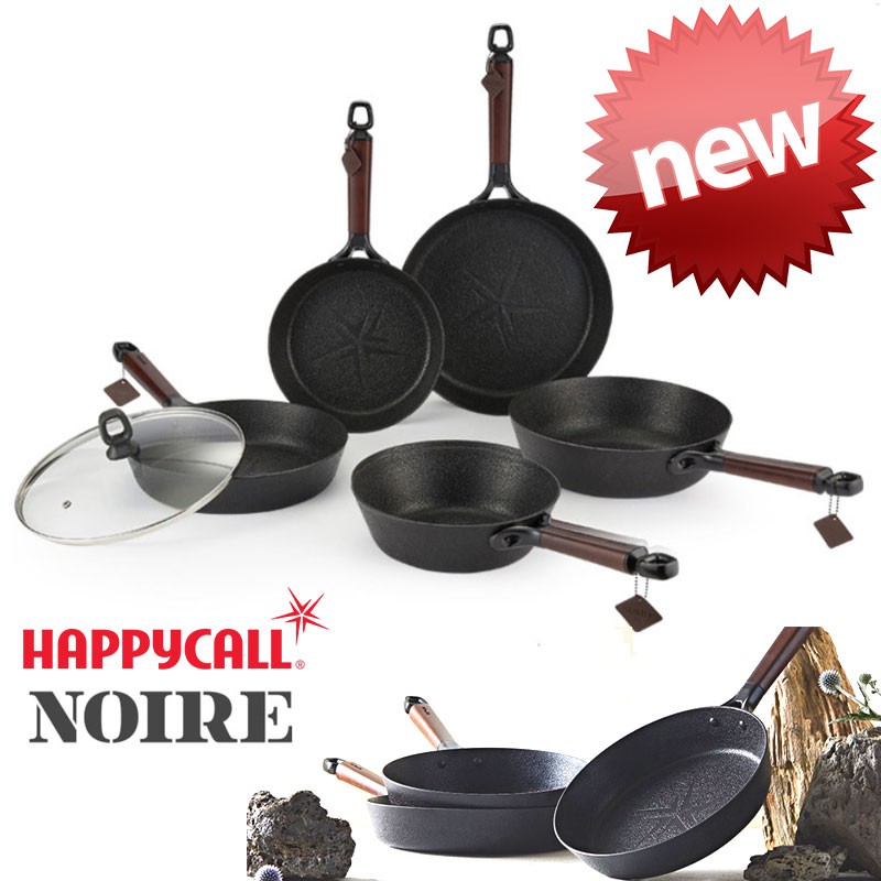 HappyCall NEW IH Noire Titanium + Graphene frying pans and woks 6set