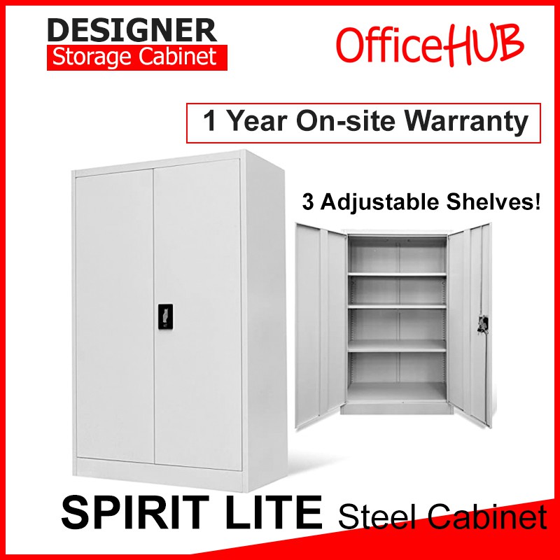 Sg Seller Officehub High Steel Swing Door Cabinet 3 Shelves Home Study Office Cabinet Metal Cabinet Shopee Singapore