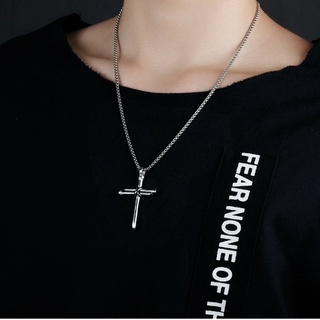 Image of thu nhỏ Vintage Stainless Steel Necklace Men Nail Cross Pendant-Chain Necklace Mens Jewellery Christian Church Baptism Gift #3