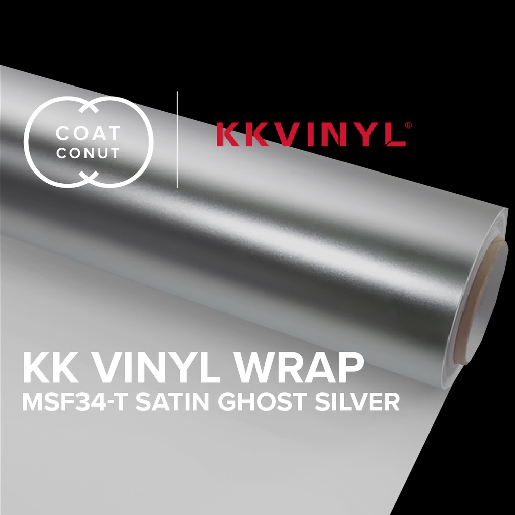[Premium Car Wrap] Satin Ghost Silver HGF34T KK Vinyl Wrap Shopee