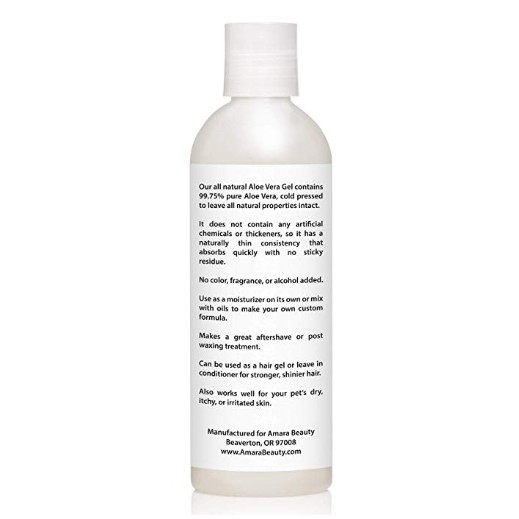Amara Beauty Aloe Vera Gel 237ml From Organic Cold Pressed Aloe