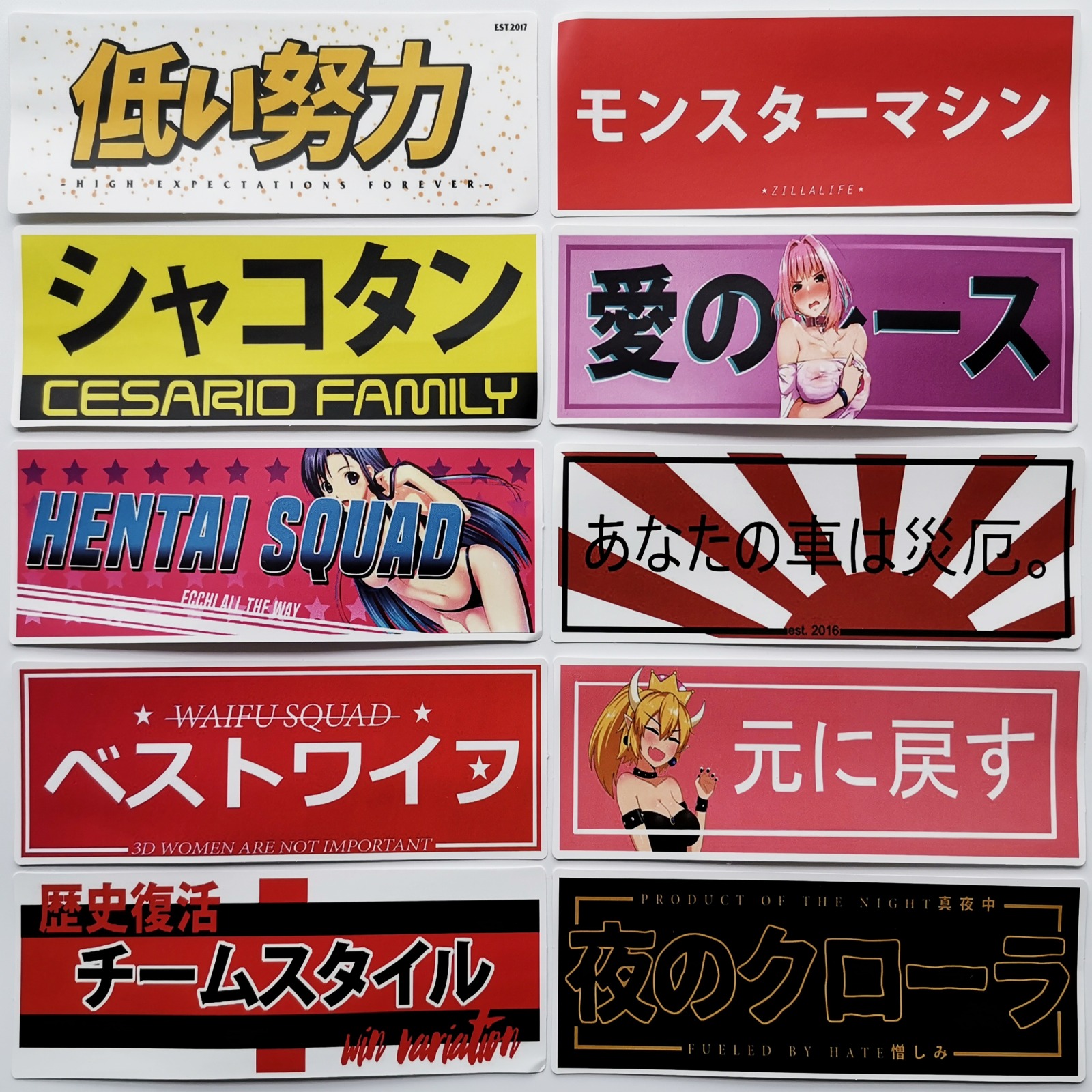 25pcs Japan Anime Waifu Car Decal Cute Loli Stickers Jdm Car Decals Tuner Japanese Racing Decals 15 X 5 5cm Shopee Singapore