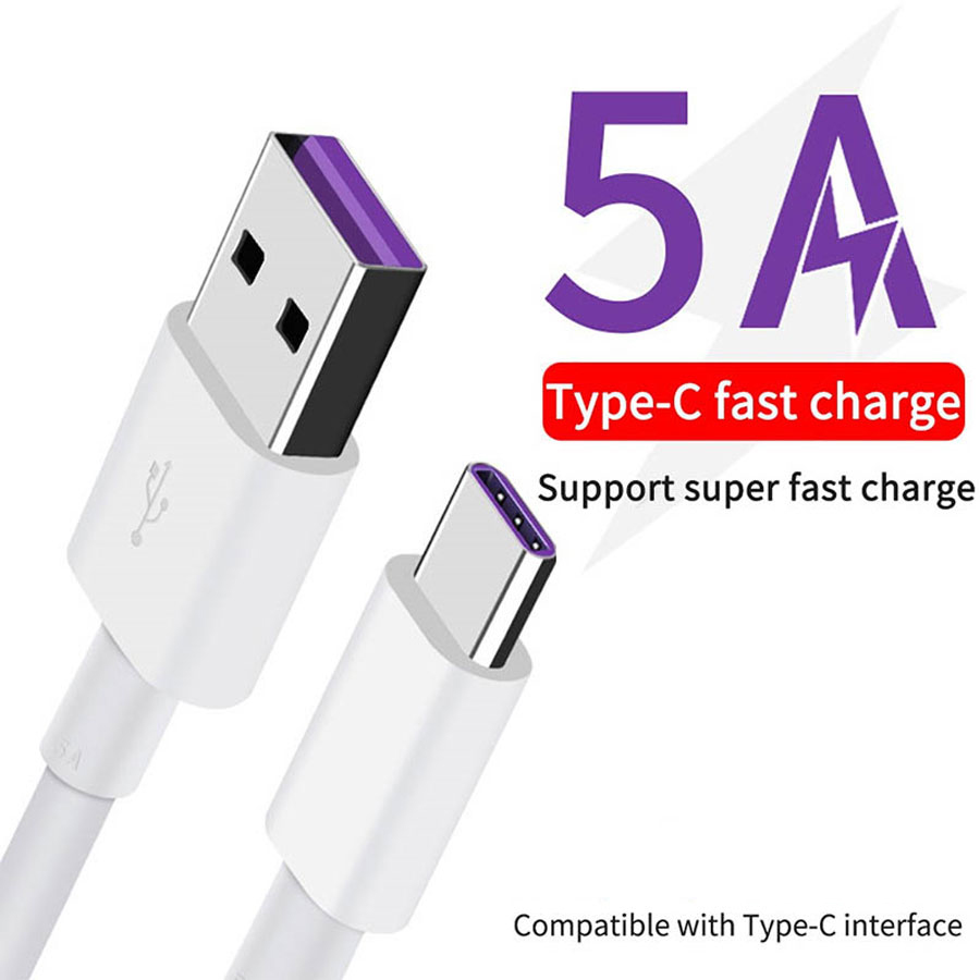 1M 5A Fast Charging Type C USB-C Sync Capsule Charger Cable For Huawei Y8p Y9s Y9a Y7a P20 P30 P40 Mate 20 40 30 20 X Xs lite Pro+ 5G RS Nova 5T 7 7i SE Y9 Prime 2019