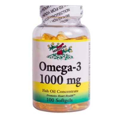 Herbacure Omega 3 1000mg Fish Oil Concentrate 100 Softgels