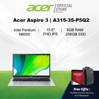 Acer Aspire 3 A315-35-P5Q2(Silver) 15.6” FHD IPS Laptop with 8GB RAM and 256GB SSD Storage