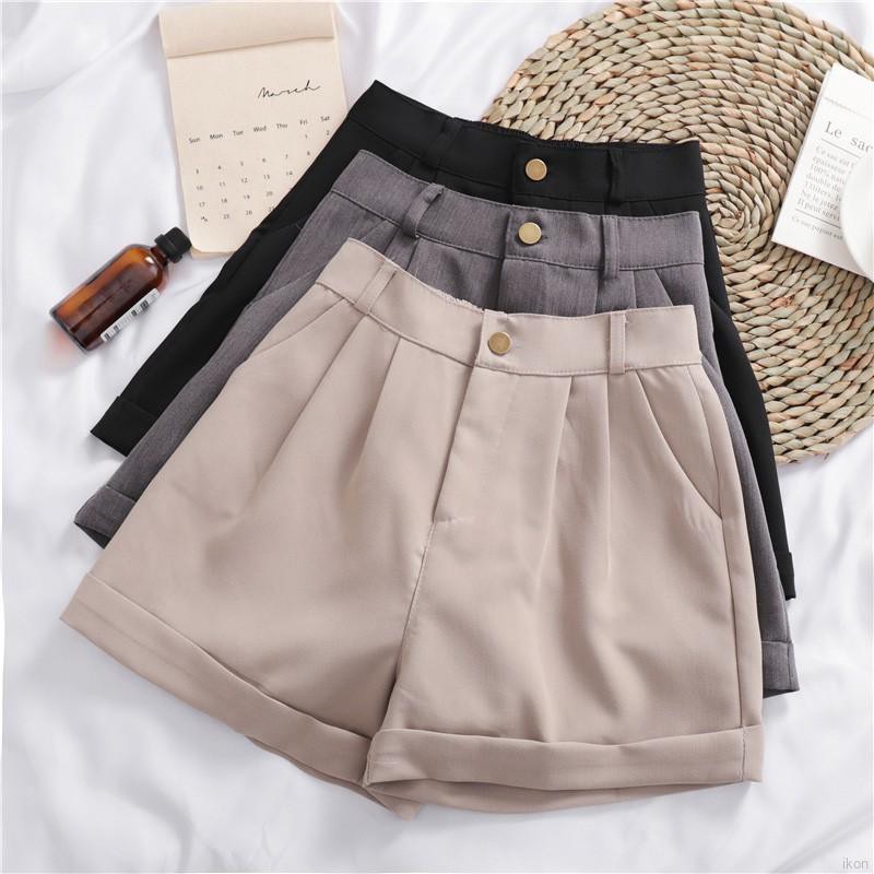 Celana Pendek Casual Wanita Model High Waist dengan women Celana Pendek Casual Wanita Model High Waist dengan women