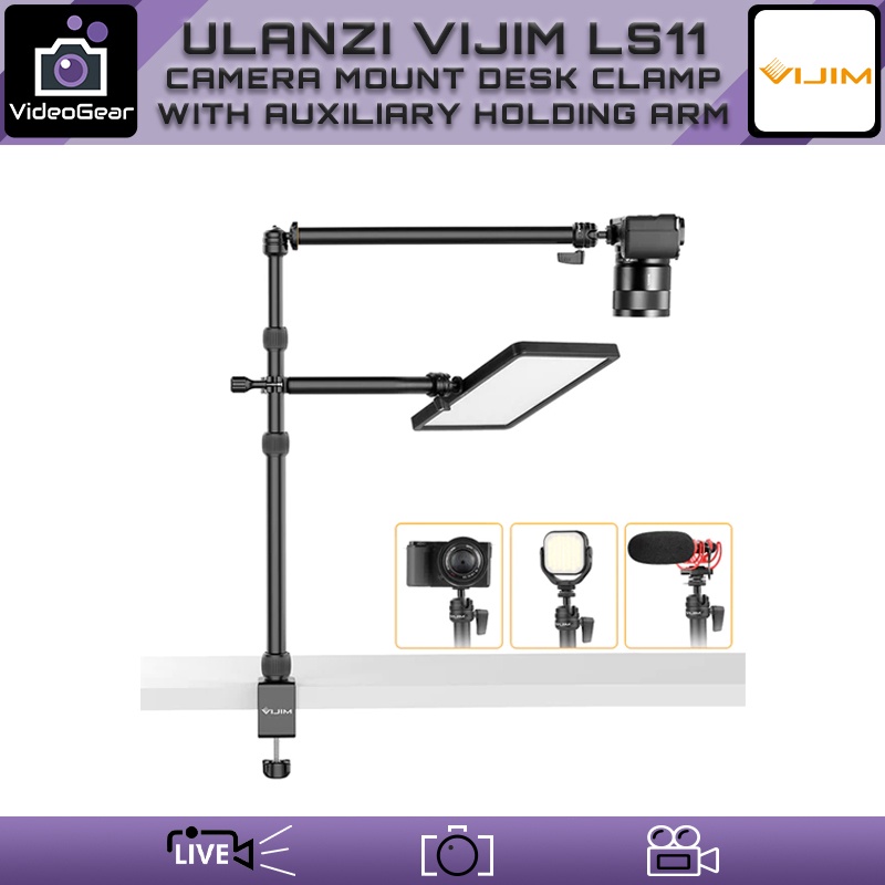 Ulanzi VIJIM LS11 — (Camera Mount Desk Clamp with Auxiliary Holding Arm