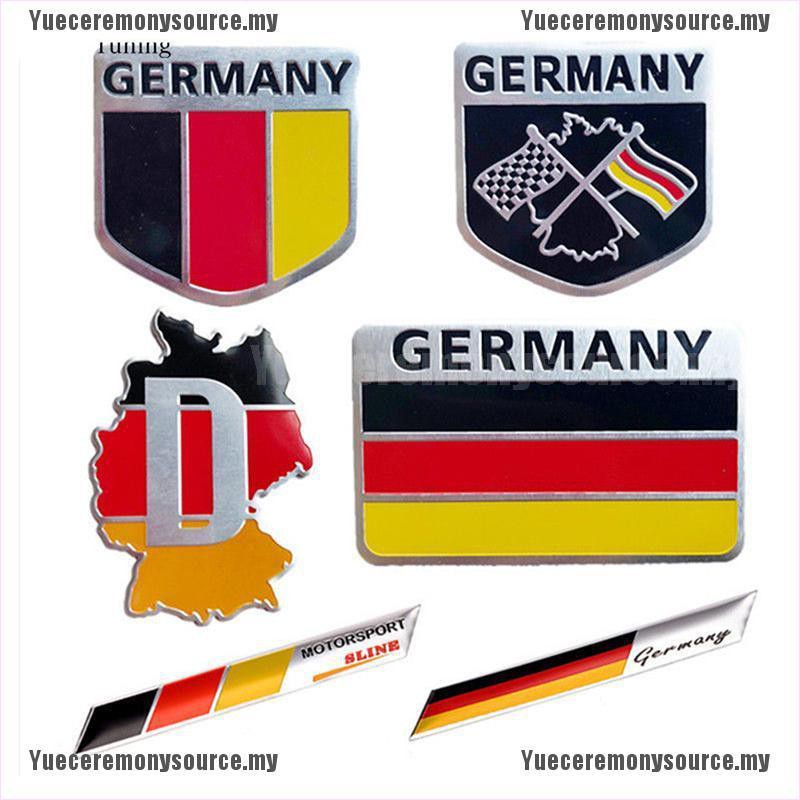 Wy 3d Aluminium Auto Car Emblem Germany German Flag Logo Grille Badge Decal Sticker Gh Shopee Singapore