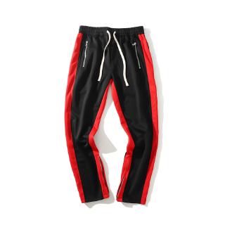 side stripe zip pocket track pants