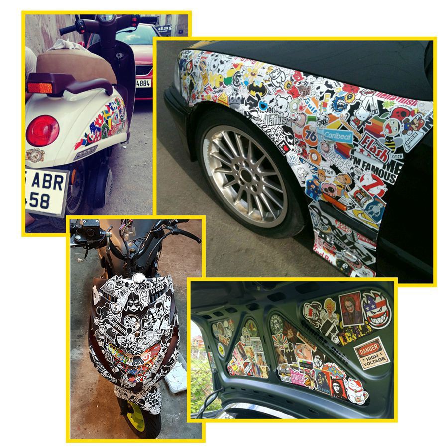 100pcs Signs Stickers Warning Reminder Pvc Decal For Diy Bike Bumper Car Luggage Shopee Singapore