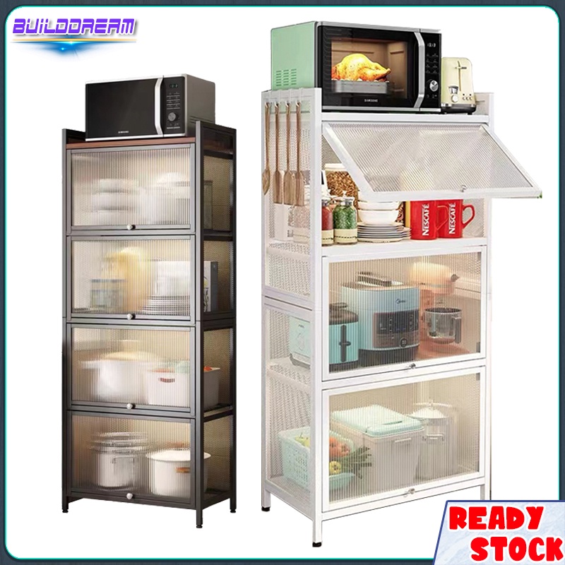 Metal Sideboard Kitchen Rack Storage With Flip