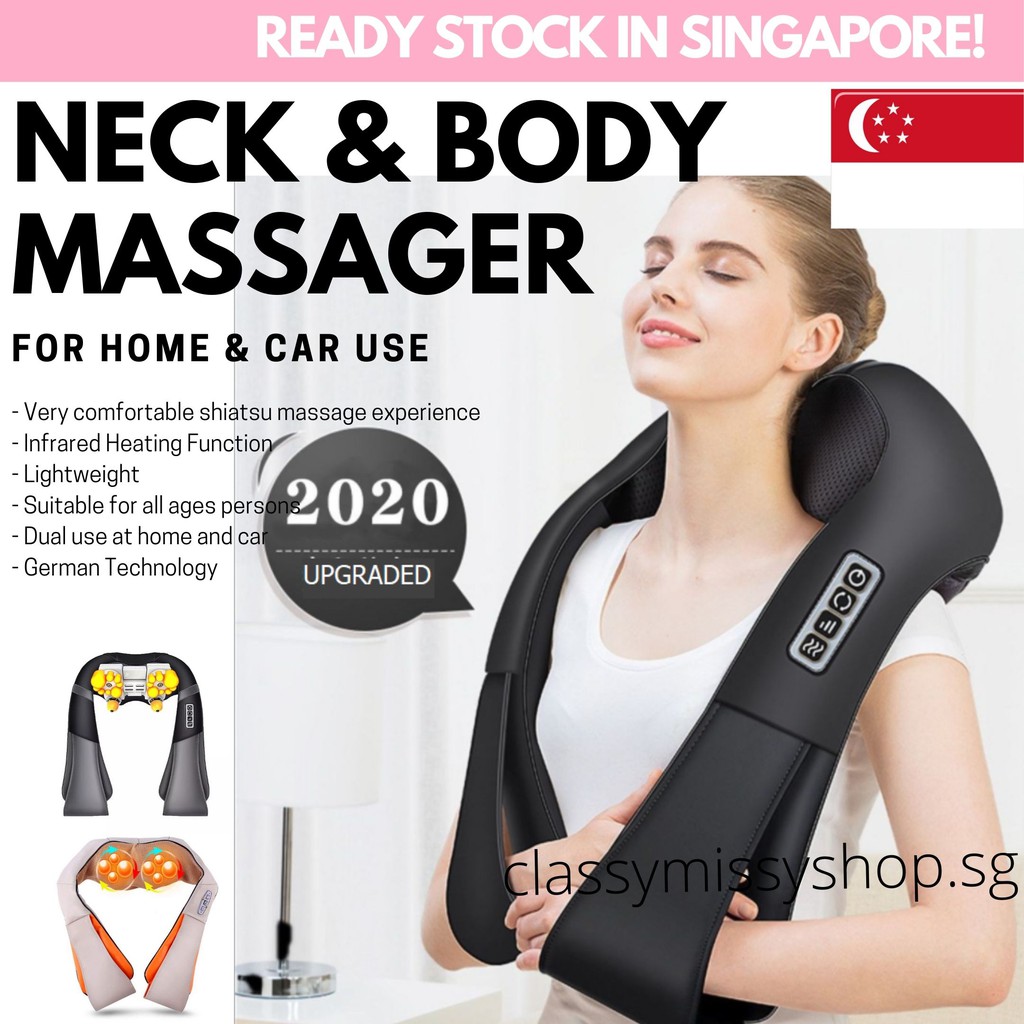 🇸🇬 Wireless Shoulder Deep Tissue Massager 4D Kneading Shiatsu Massage Neck  for Car and Home, Back, Infrared Heating | Shopee Singapore
