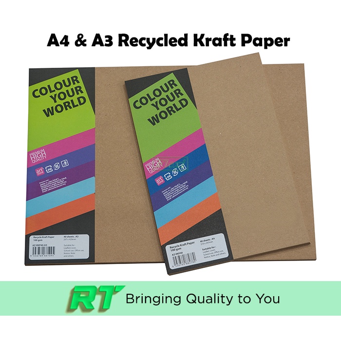 RKP40 Recycle Kraft Paper, A3 or A4 size Arts and Crafts Shopee