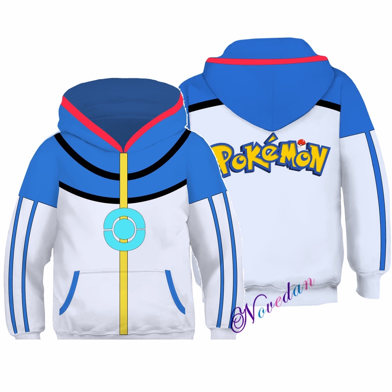 Kids Pokemon Ash Ketchum Cosplay Costume Japanese Anime Hoodie Sweatshirt Boys Child Halloween Christmas Pullover Jacket Shopee Singapore