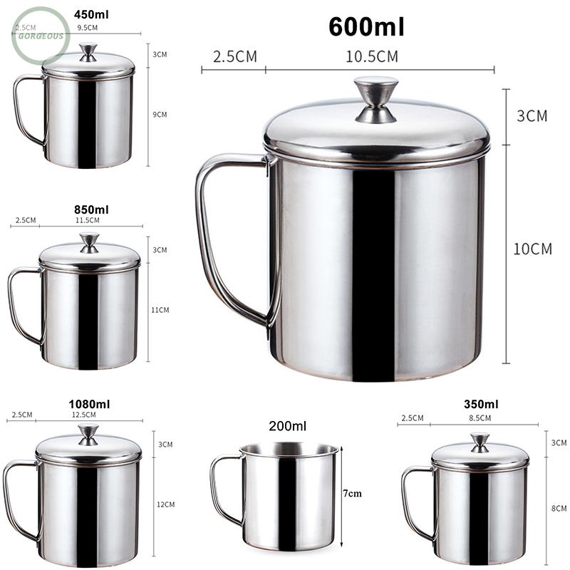 304 Stainless Steel Milk Coffee Mug  Tea Cup Camping Mug  