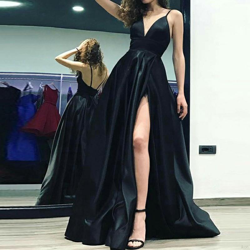 long black gown with slit