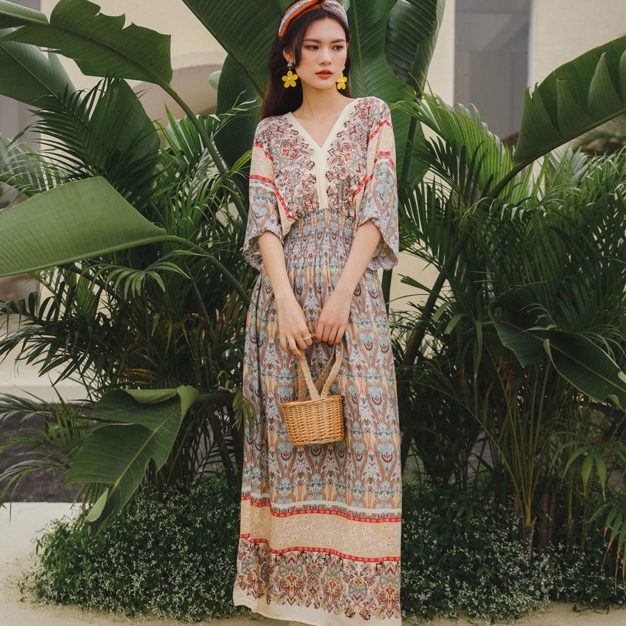 bohemian robe dress
