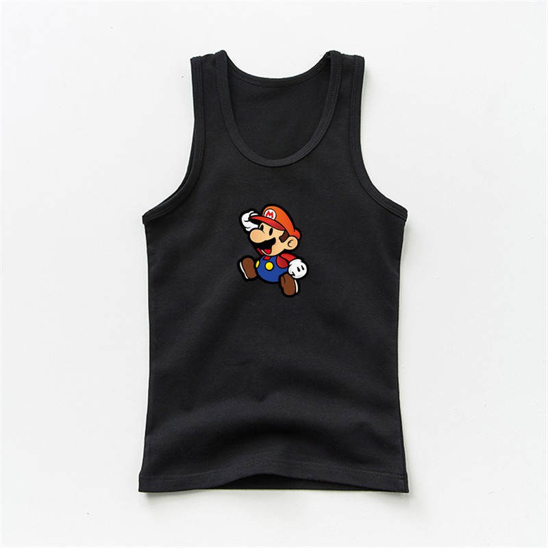 Baby Boys Tops Sleeveless Cotton T Shirt Mario Cute Vest For Kids Girl Clothes Shopee Singapore - mario vest roblox