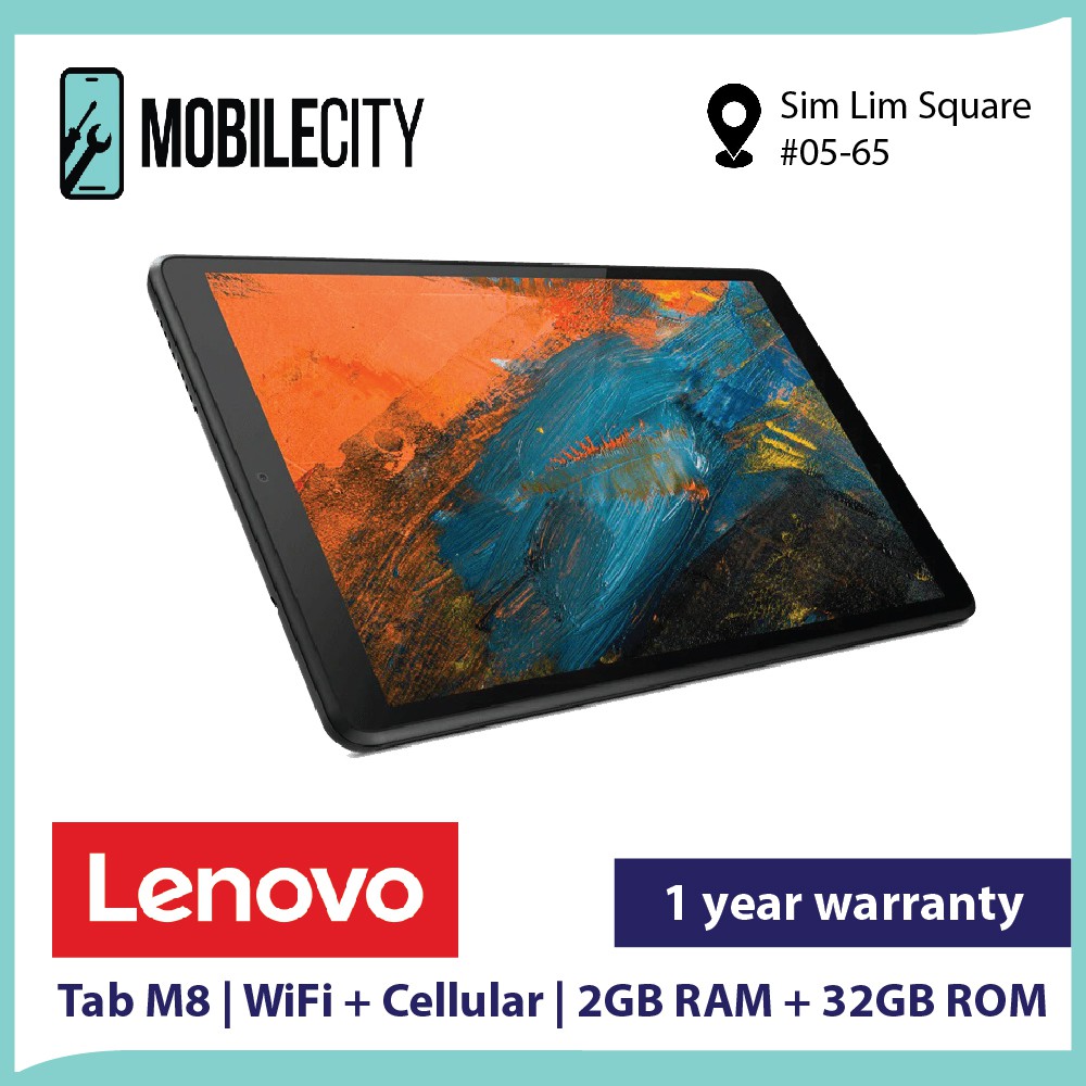 Lenovo Tab M8 (2nd Gen) HD 8.0" WiFi + Cellular 2GB + 32GB 1 year warranty Shopee Singapore