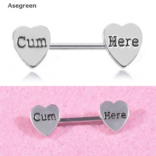 Image of thu nhỏ [Asegreen] 2Pc Stainless Steel Heart Barbell Letter Nipple Ring Helix Piercing Body Jewelry Good goods #0