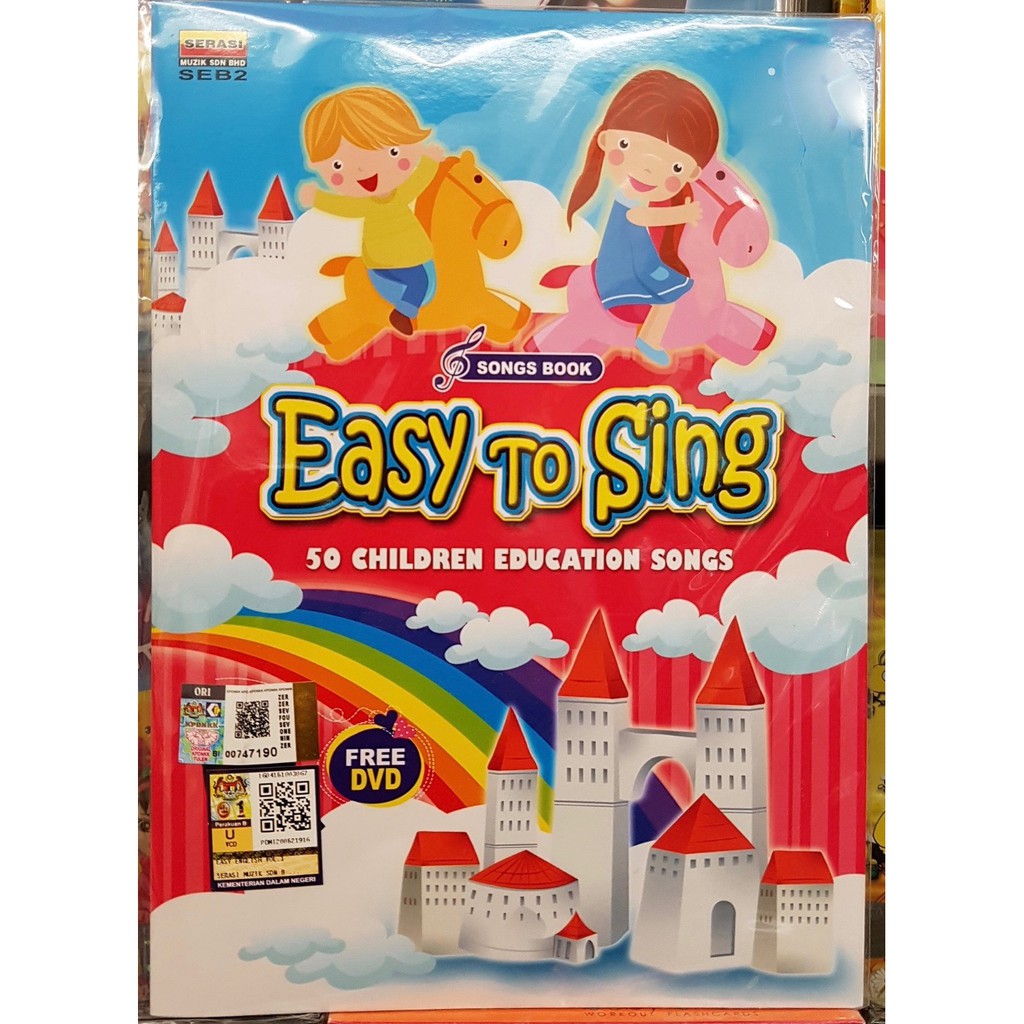 Shop Malaysia Easy To Sing 50 Children Education Songs Dvd Songs Book Shopee Singapore