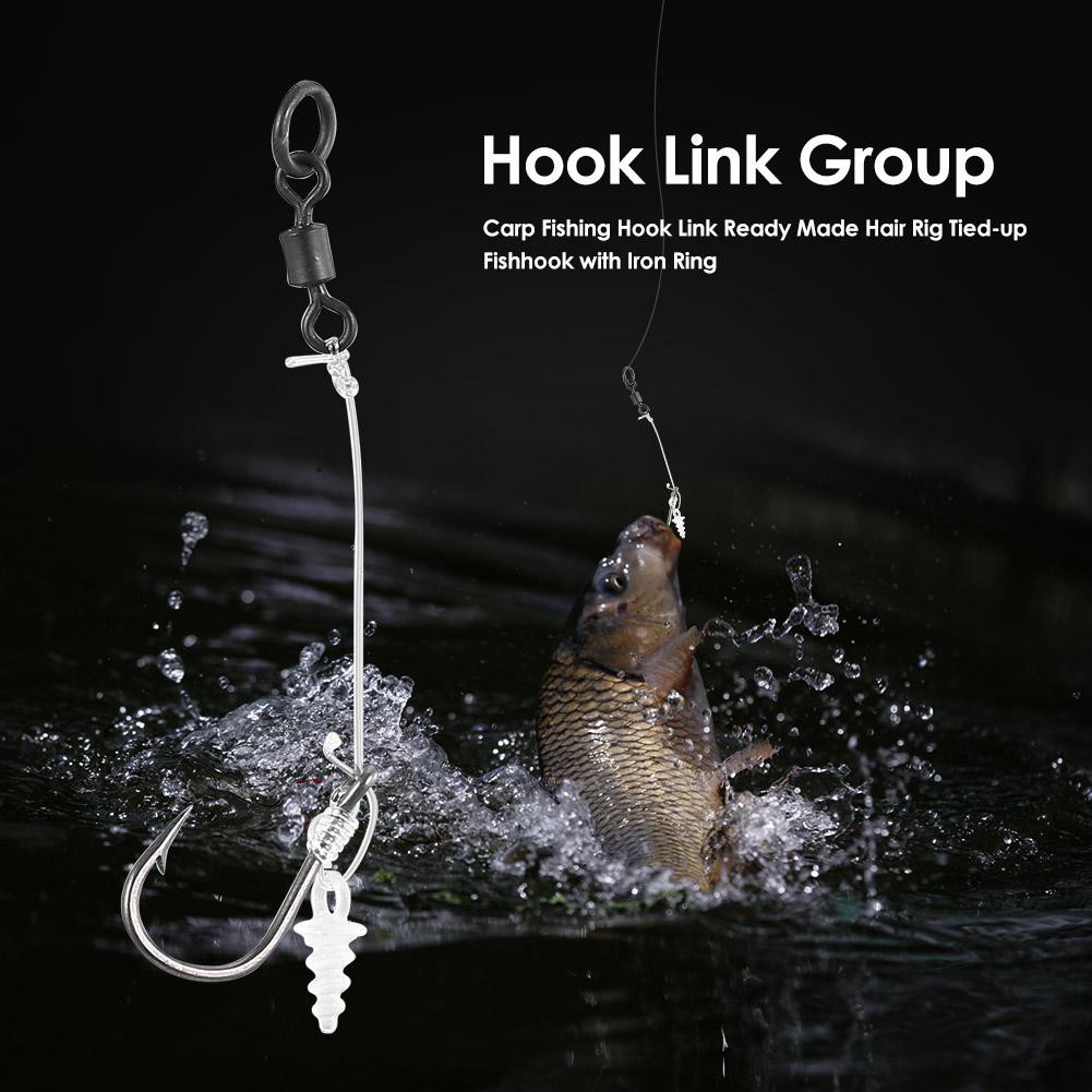 Carp Fishing Hook Link Ready Made Hair Rig Tied Up Fishhook Wisg