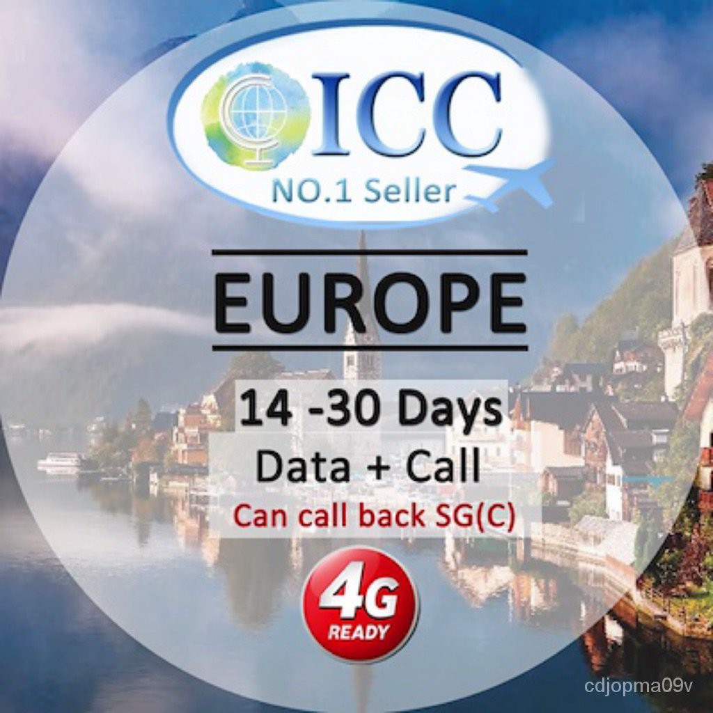 ICC_Europe 14-30 Days sim card Data + Call (back to SG*) Nadt