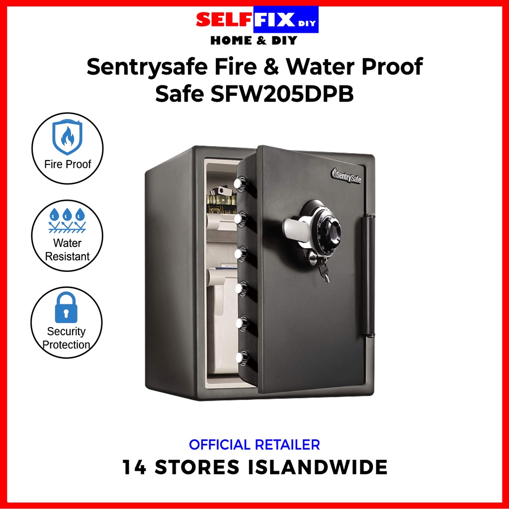 SentrySafe Fire and Water Proof Safe SFW205DPB Sentry Safe box Safebox