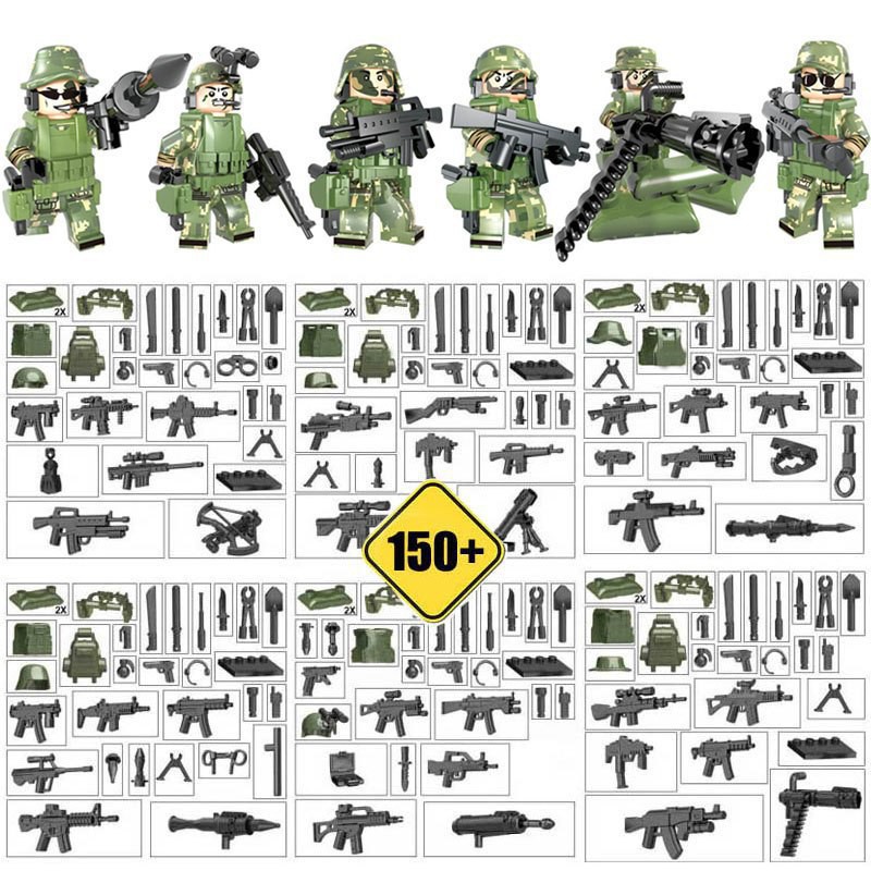6pcs Mini Figures Soldiers Building 