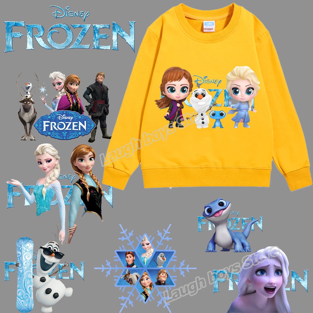 Disney Frozen Iron Patch on Clothes Sticker Olaf Elsa Anna Vinyl Heat