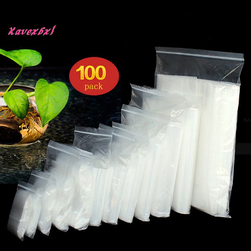 XA 100Pcs Plastic Transparent Self Sealing Packaging Bags Cookie Food