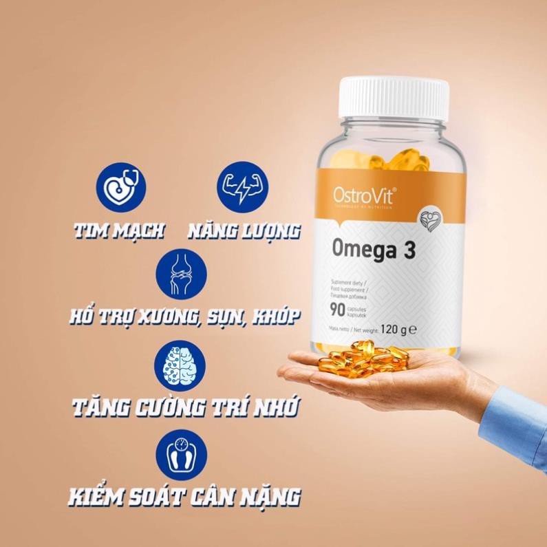 Ostrovit Omega 3 Fish Oil Tablets (90 Tablets) Support Cardiovascular