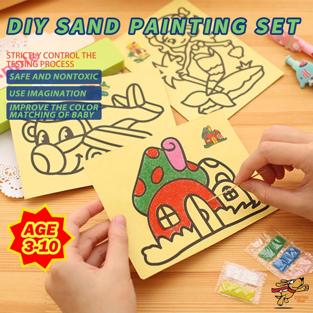 10pcs Children's DIY sand painting set cartoon graffiti gift Kid's