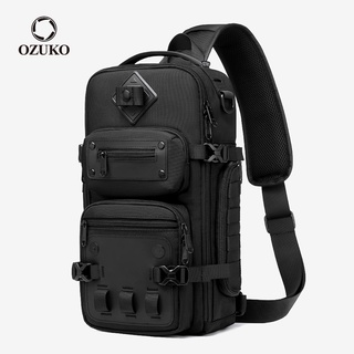 OZUKO Large Capacity Waterproof Men Chest Bag Outdoor Sports Tactical Shoulder Bags