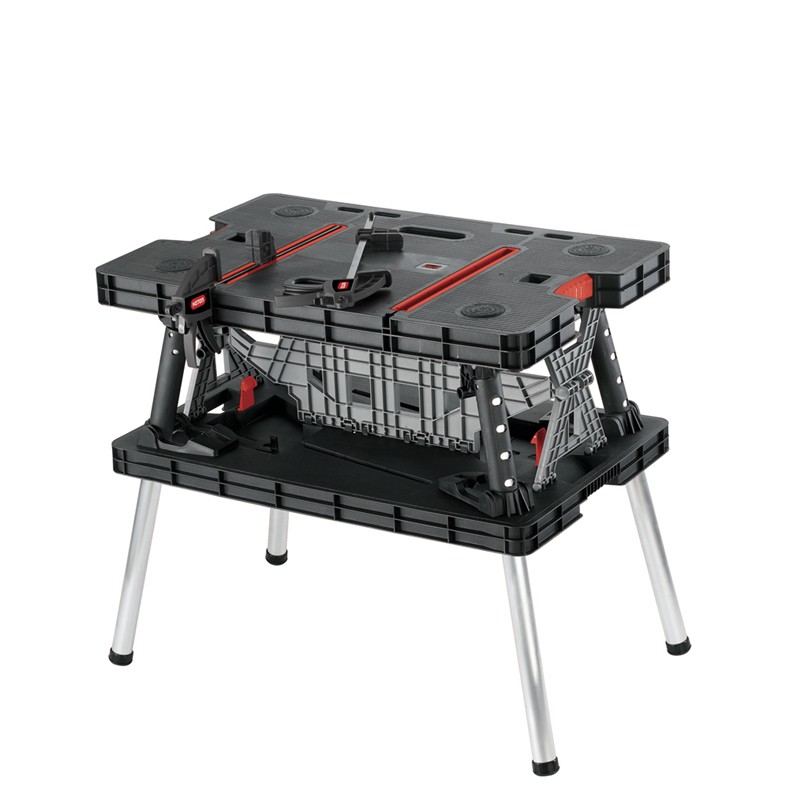 Keter Folding Work Table Portable Workbench DIY Wood Shop - Heavy-Duty Table