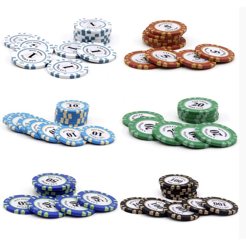 Erencook Poker Chips Set Mahjong Entertainment Game Chips with Tray PVC Eco-Friendly Materials 100pcs 