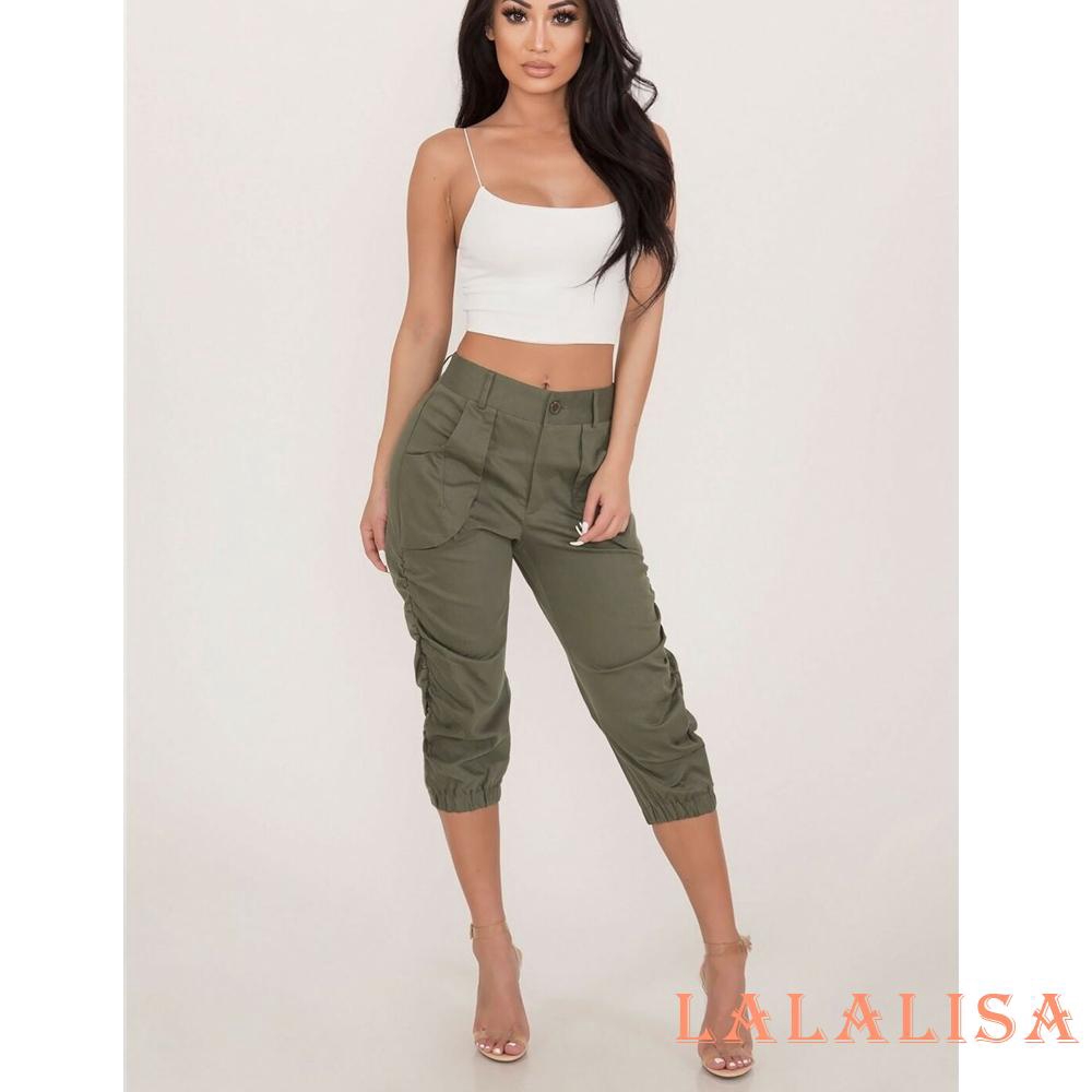 3 quarter cargo pants womens