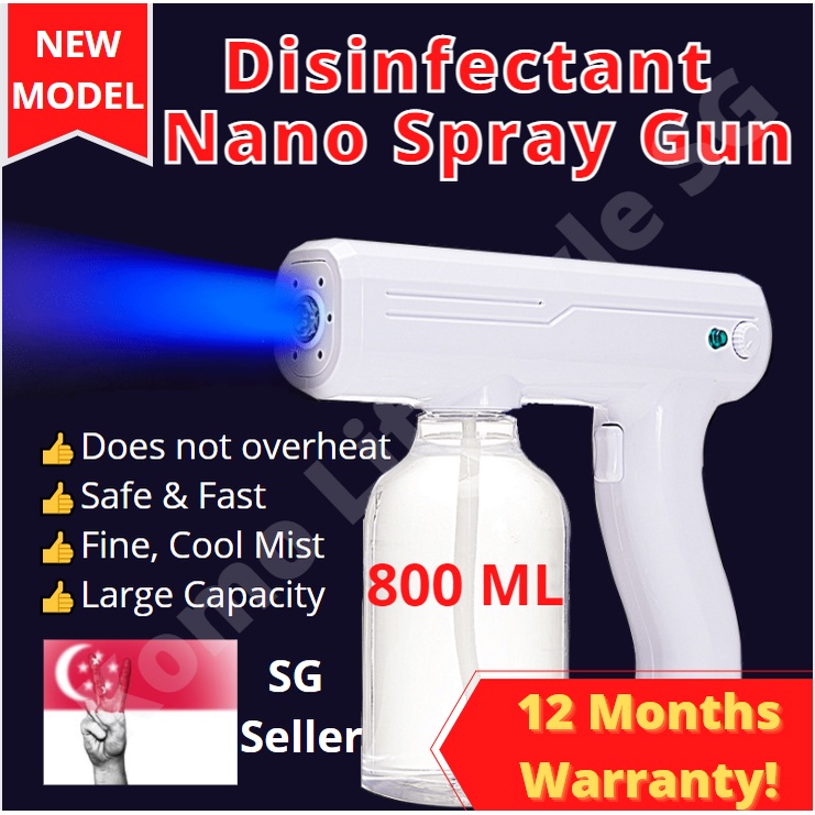 Sg Stocks Disinfectant Nano Spray Gun Handheld Sanitizer Disinfection Blue Ray Nano Atomizer Shopee Singapore