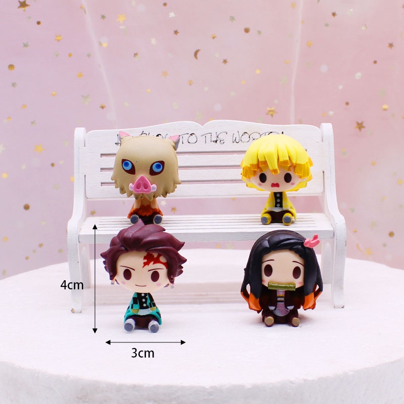 Demon Slayer / Tanjiro / Nezuko / Zenitsu Figurines / Cake Toppers (4 ...