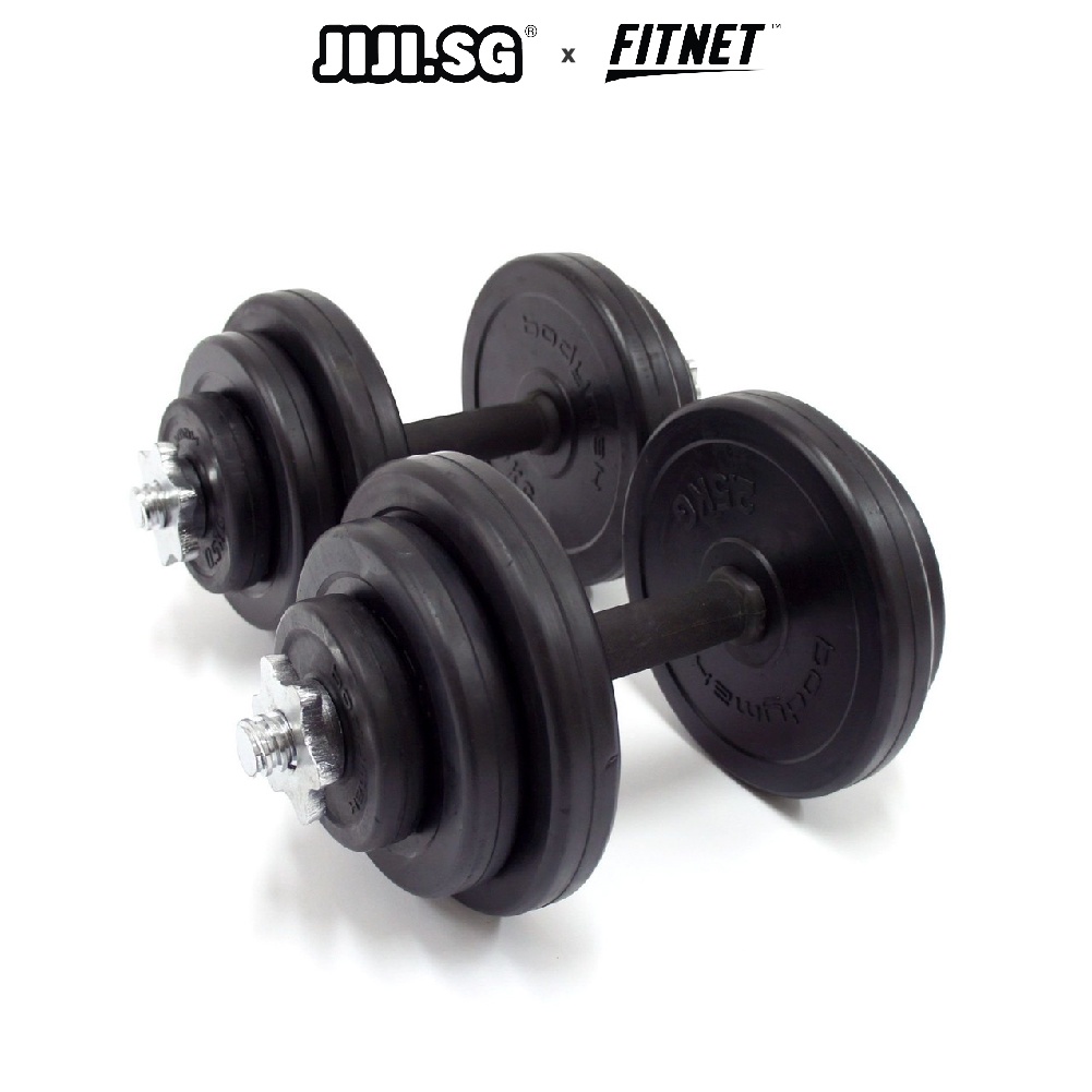 (JIJI.SG x Rubberised Dumbbell Set / 14 KG 44KG / Dumbbell / Fitness / Gym / Weight