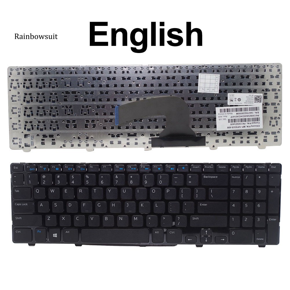 Rb Replacement Us Ru Keyboard Keypad For Dell Inspiron 15 3521 15r 5521 Laptop Shopee Singapore