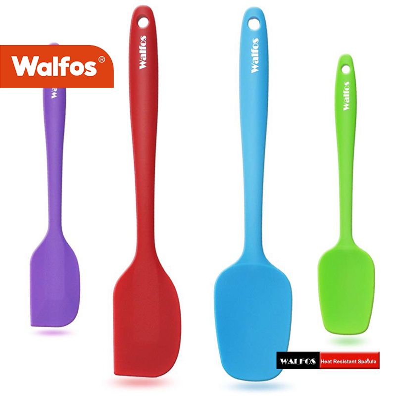 WALFOS Set Of 4 Heat Resistant Silicone Cooking Tools Non-stick Spatula ...