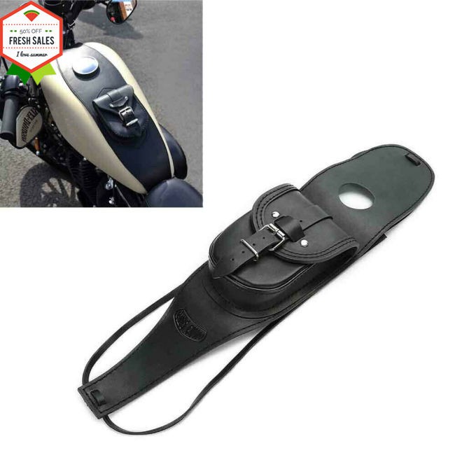 motorcycle leather tank strap