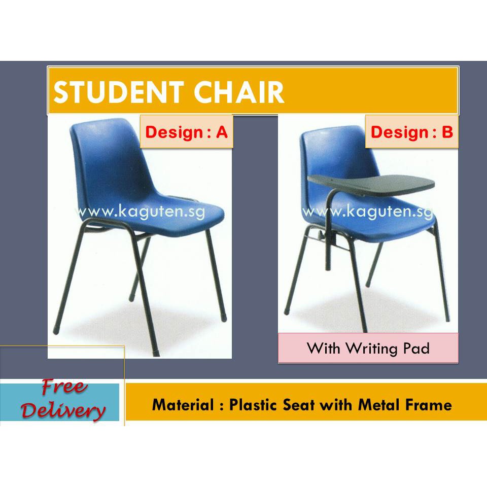 bundle package twin pack student chair visitor chair  plastic chair  student chair with writing pad plastic chair