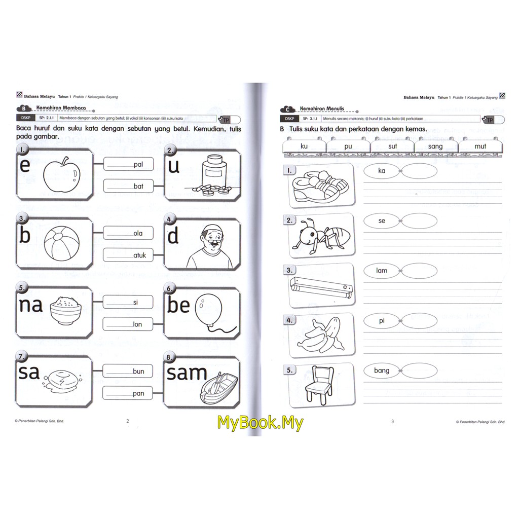 Bahasa Melayu Latihan Menulis Tahun 1