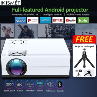 Projector 4k Ultra Hd Android 9.0 LCD 7500 Lumens 1080p Wifi With Bluetooth Home Cinema Support Usb Led Portable Mini Projector