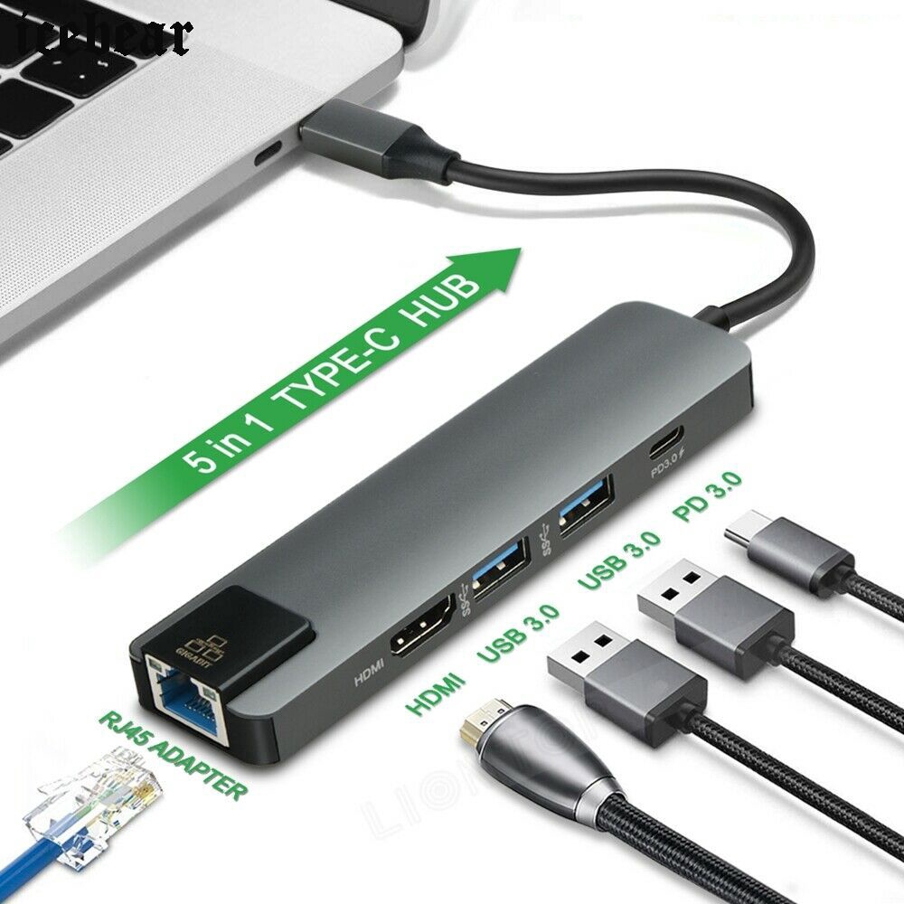 Compatible for MacBook Lenovo & More 4K USB C to HDMI PD Charging ASUS 3 USB 3.0 Ports Chromebook Victsing USB C Hub SD/TF Card Reader 8-in-1 Type C Hub Adapter with Ethernet Port Dell XPS 