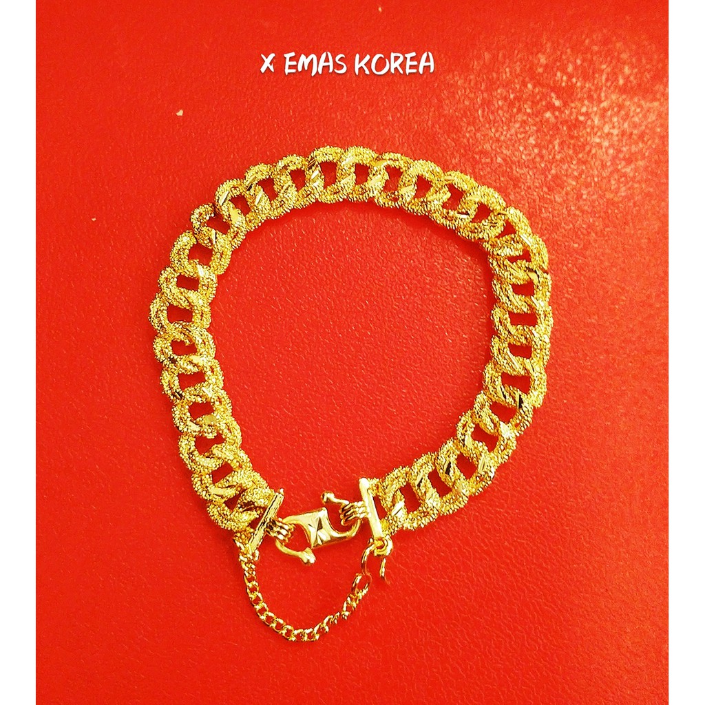 Shop Malaysia Free Cop 916 Rantai Tangan Coco Emas Bangkok Jewellery Bracelet Coco Sajat Golden Plated Shopee Singapore