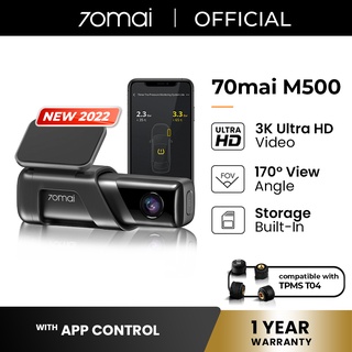 70mai M500 Dash Cam Car Recorder - Built-in Storage/1944P /170degree FOV/ADAS 24Hours Parking Mode/Voice and App Control